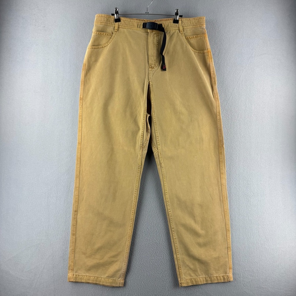 Vintage Gramicci Pants Mens Large Fits 36x33 Tan Cotton Belted G1 Climber